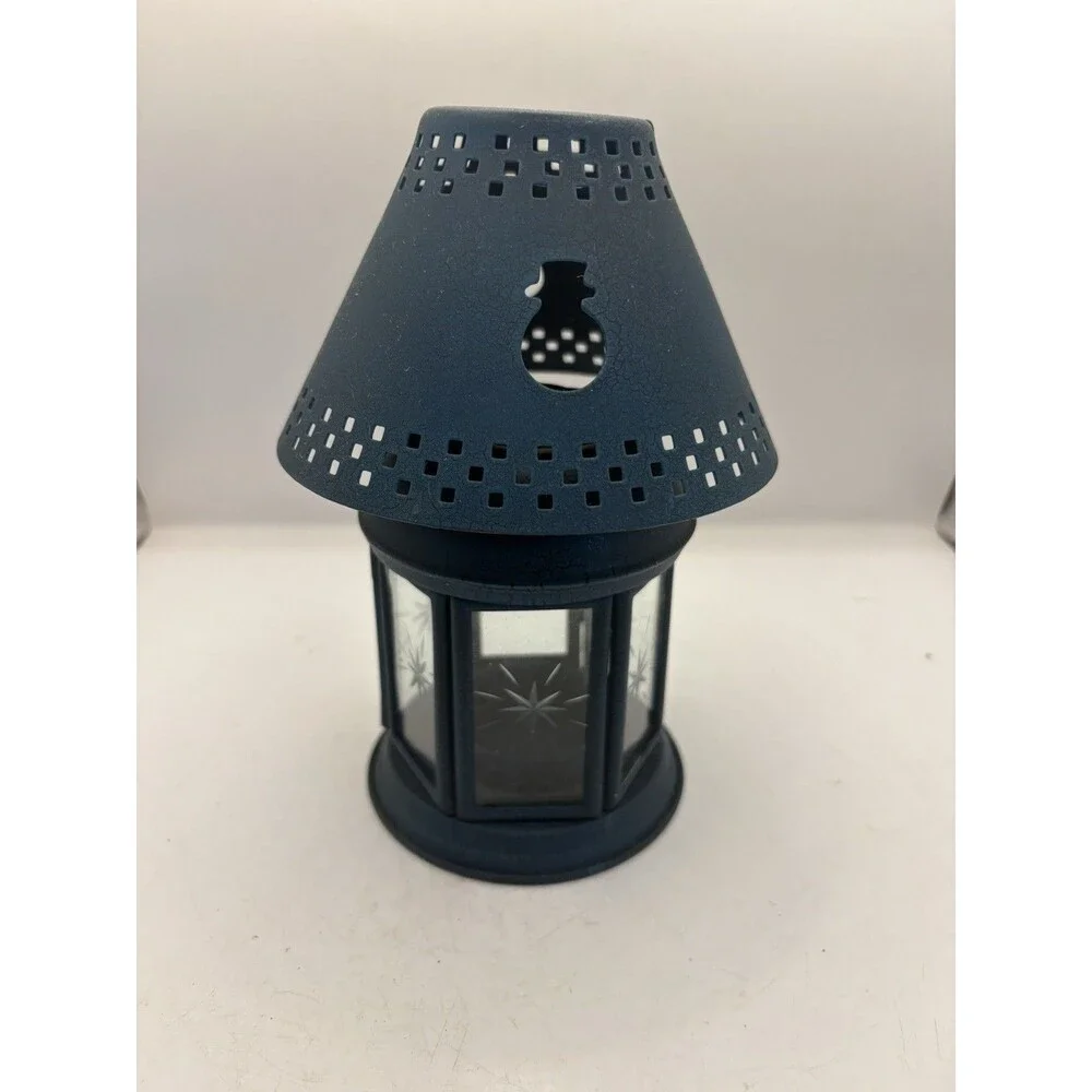Winter Tealight Metal Lamp Tea Light Candle Holder Votive Snowman Christmas READ